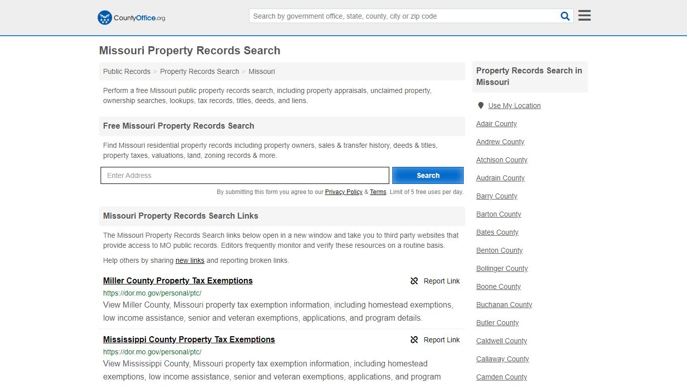 Property Records Search - Missouri (Assessments, Deeds ...