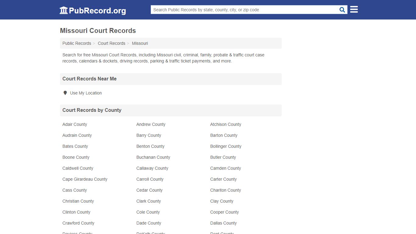 Free Missouri Court Records - Public Record